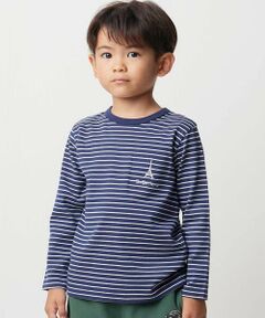 BeBe / べべ Tシャツ | 【抗菌・防臭】ワンポイント刺しゅう天竺長袖Tシャツ(90~130cm)