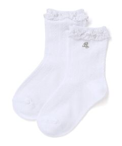 BeBe / べべ ソックス | フリルレース編みクルーソックス(11~24cm)