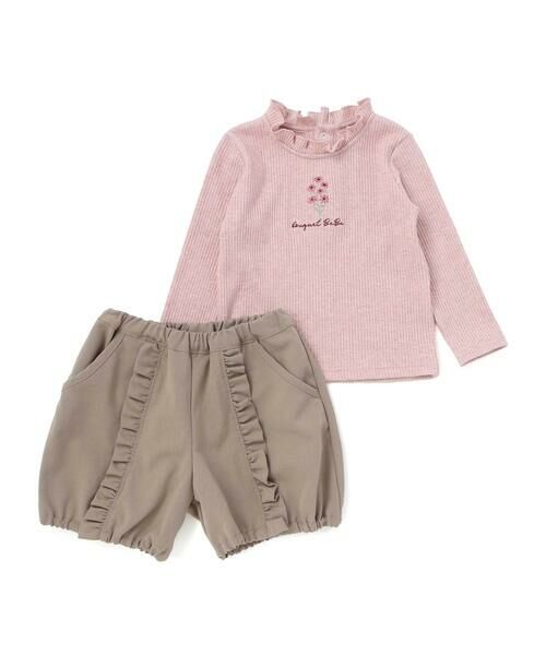 BeBe / べべ ベビー・キッズウエア | フリル襟針抜きテレコ長袖Tシャツ+フリルブルマ セット(80~90cm) | 詳細8