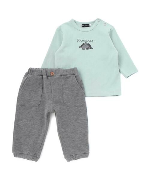 BeBe / べべ ベビー・キッズウエア | 恐竜刺しゅうスムース長袖Tシャツ+ムラ染めジョガーパンツ セット(80~90cm) | 詳細20