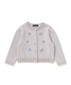 BeBe / べべ カーディガン・ボレロ | ループヤーンニットお花刺しゅう長袖カーディガン(80~90cm)