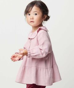 BeBe / べべ シャツ・ブラウス | スラブガーゼフリルカラーティアード長袖チュニックブラウス(80~90cm)