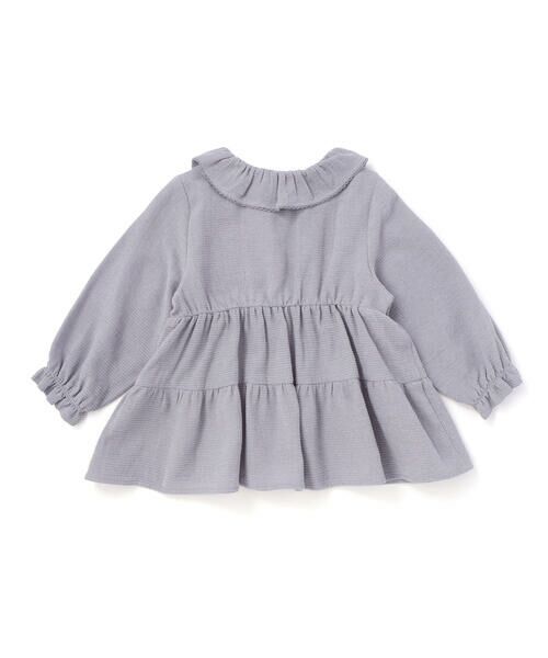 BeBe / べべ シャツ・ブラウス | スラブガーゼフリルカラーティアード長袖チュニックブラウス(80~90cm) | 詳細9