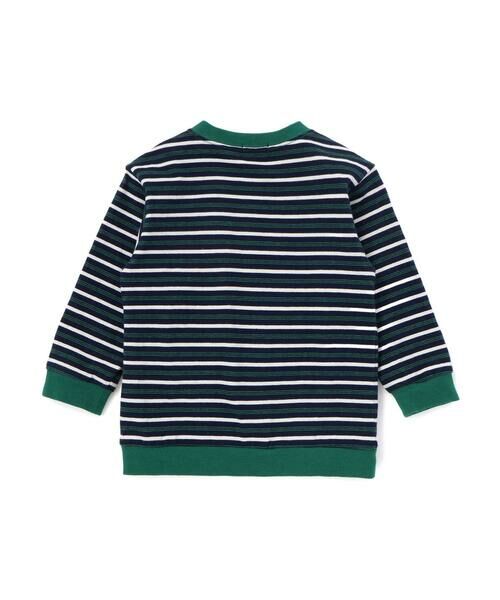 BeBe / べべ Tシャツ | マルチボーダー天竺配色リブ長袖Tシャツ(80~90cm) | 詳細9