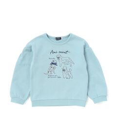 BeBe / べべ スウェット | DOG刺しゅうギャザー袖トレーナー(80~140cm)
