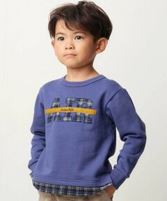 BeBe / べべ スウェット | AIRパッチロゴレイヤード風トレーナー(80~160cm)