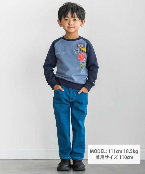 BeBe / べべ スウェット | 【JALコラボ】ラグラン配色ワッペントレーナー(100~130cm) | 詳細15