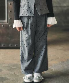 BeBe / べべ スラックス・ドレスパンツ | 【お揃い】グレンチェック×ドットツータックワイドパンツ(100~160cm)