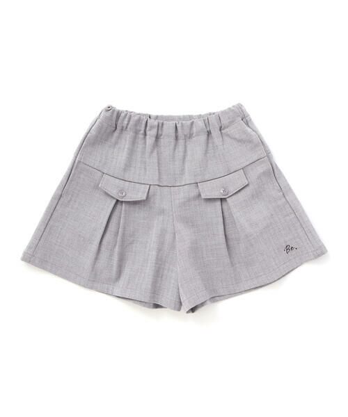 BeBe / べべ ショート・ハーフ・半端丈パンツ | ヘリンボンボックスタックキュロットパンツ(90~160cm) | 詳細12