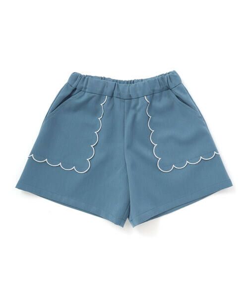 BeBe / べべ ショート・ハーフ・半端丈パンツ | スカラップポケットフランネルサージショートパンツ(90~150cm)（グリーン）