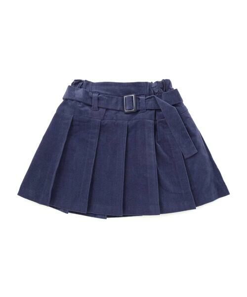 BeBe / べべ ミニ・ひざ丈スカート | モールスキンベルト付きプリーツスカート(90~150cm) | 詳細4