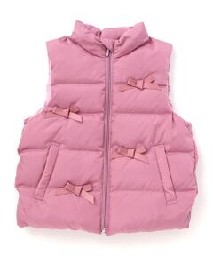 BeBe / べべ ダウンジャケット・ベスト | リボンモチーフハイネックダウンベスト(90~150cm)