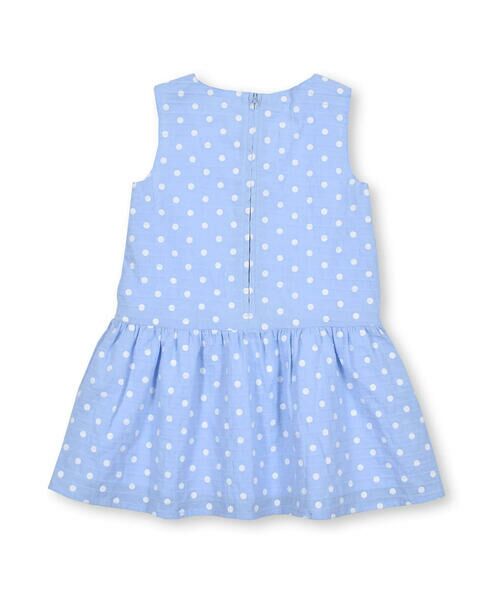 BeBe Petits Pois Vert / ベベ プチ ポワ ヴェール ワンピース | ボーダードット編み上げリボンワンピース(95~150cm) | 詳細6