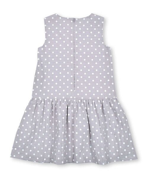 BeBe Petits Pois Vert / ベベ プチ ポワ ヴェール ワンピース | ボーダードット編み上げリボンワンピース(95~150cm) | 詳細13