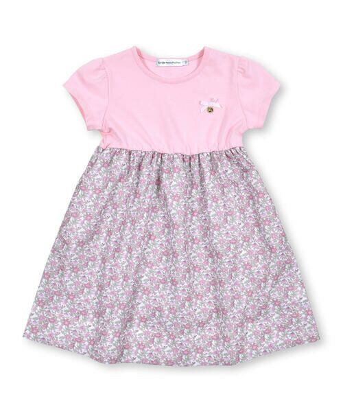 BeBe Petits Pois Vert / ベベ プチ ポワ ヴェール ワンピース | 【お揃い】花柄ドッキングワンピース(95~150cm) | 詳細1