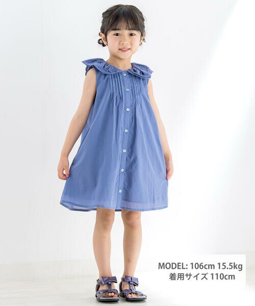 BeBe Petits Pois Vert / ベベ プチ ポワ ヴェール ワンピース | 襟レースAラインコットンガーリーワンピース(95~150cm) | 詳細10