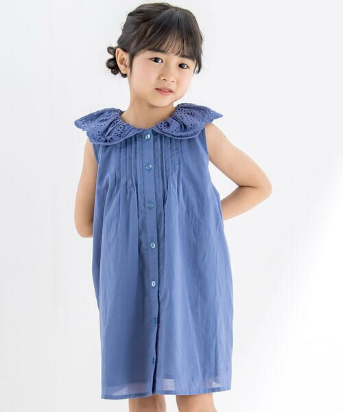 BeBe Petits Pois Vert / ベベ プチ ポワ ヴェール ワンピース | 襟レースAラインコットンガーリーワンピース(95~150cm) | 詳細12