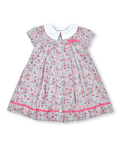 BeBe Petits Pois Vert / ベベ プチ ポワ ヴェール ワンピース | 花柄裾テープワンピース(95~150cm) | 詳細4