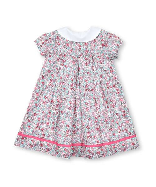 BeBe Petits Pois Vert / ベベ プチ ポワ ヴェール ワンピース | 花柄裾テープワンピース(95~150cm) | 詳細5