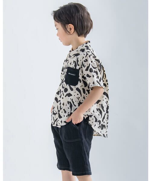 BeBe Petits Pois Vert / ベベ プチ ポワ ヴェール その他 | パンダシャツ + Wガーゼ ショートパンツ コットン セット (95~130cm) | 詳細3