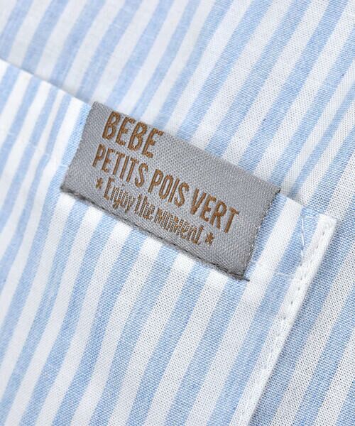 BeBe Petits Pois Vert / ベベ プチ ポワ ヴェール シャツ・ブラウス | 2種 ストライプ ポケット コットン シャツ (95~150cm) | 詳細9