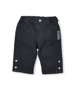 BeBe Petits Pois Vert / ベベ プチ ポワ ヴェール ショート・ハーフ・半端丈パンツ | ストレッチ デニム スナップ ショートパンツ (95~150cm)