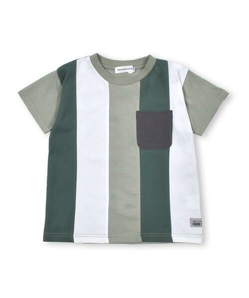 BeBe Petits Pois Vert / ベベ プチ ポワ ヴェール Tシャツ | 天竺 カラー 3色 異素材 Tシャツ (95~150cm) | 詳細12