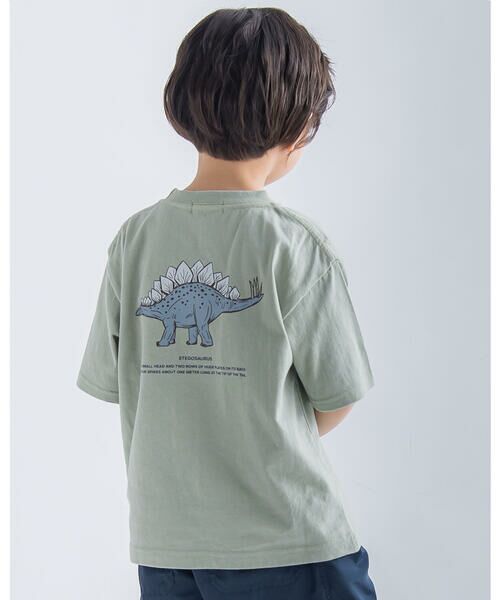 BeBe Petits Pois Vert / ベベ プチ ポワ ヴェール Tシャツ | 天竺 恐竜 プリント 刺繍 Tシャツ (95~150cm) | 詳細13