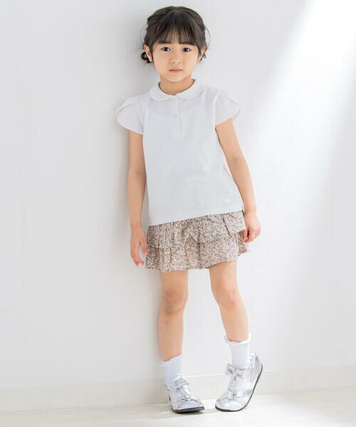 BeBe Petits Pois Vert / ベベ プチ ポワ ヴェール Tシャツ | 超長綿天竺襟付きベーシックコットンＴシャツ(95~150cm) | 詳細2