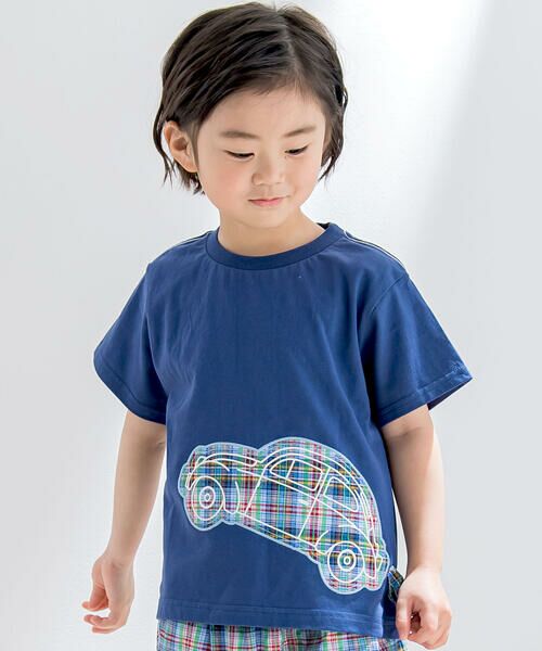 BeBe Petits Pois Vert / ベベ プチ ポワ ヴェール Tシャツ | 【接触冷感】車ケムリはみだしデザインＴシャツ(95~130cm) | 詳細4