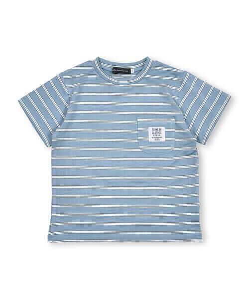 BeBe Petits Pois Vert / ベベ プチ ポワ ヴェール Tシャツ | 先染めボーダーデザインTシャツ(95~150cm) | 詳細1