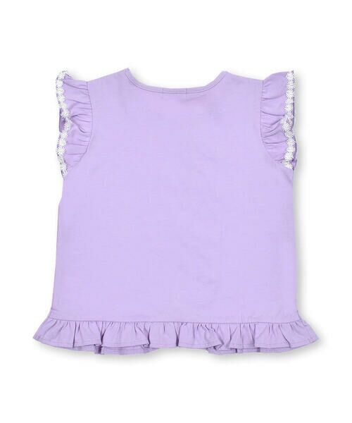 BeBe Petits Pois Vert / ベベ プチ ポワ ヴェール Tシャツ | 天竺＋フリルレース袖トップス(95~150cm) | 詳細12