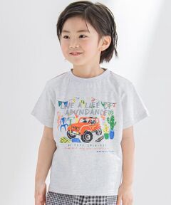 【接触冷感】車景色プリント天竺Tシャツ(95~150cm)