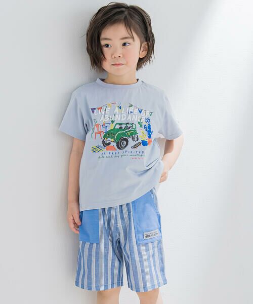 BeBe Petits Pois Vert / ベベ プチ ポワ ヴェール Tシャツ | 【接触冷感】車景色プリント天竺Tシャツ(95~150cm) | 詳細2