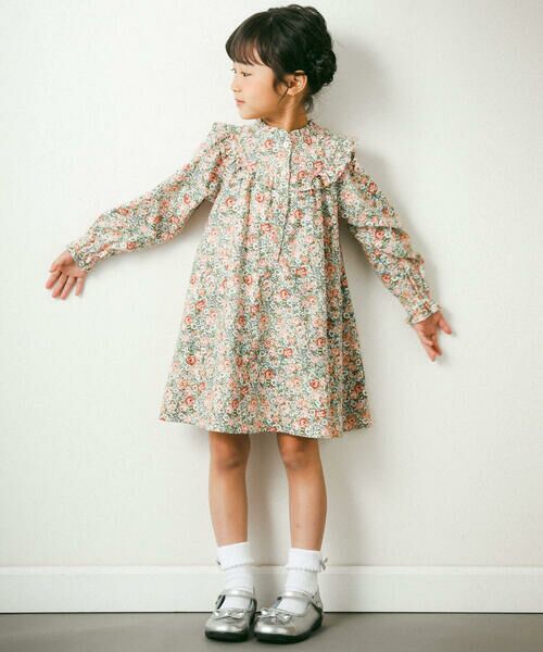 BeBe Petits Pois Vert / ベベ プチ ポワ ヴェール ミニ丈・ひざ丈ワンピース | ビエラ花柄ワンピース(95~150cm) | 詳細2