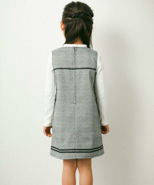 つぶつぶグレンチェックジャンパースカート(95~150cm) （ミニ・ひざ丈
