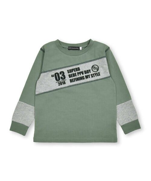 BeBe Petits Pois Vert / ベベ プチ ポワ ヴェール Tシャツ | 切り替えロングスリーブTシャツ(95~150cm) | 詳細13