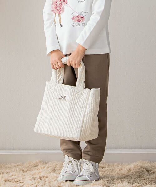 店舗限定】リボン＆ロゴ入りヌビBAG （バッグ）｜BeBe Petits Pois