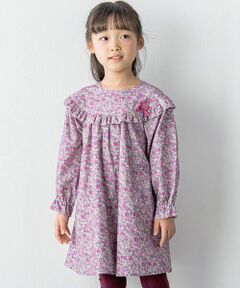 【お揃い】細コールオリジナル花柄フリルワンピース(95~150cm)