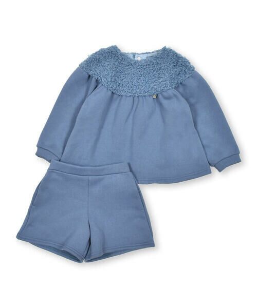 BeBe Petits Pois Vert / ベベ プチ ポワ ヴェール セットアップ | 【店舗限定】裏起毛＋くるくるボアセットアップ(95~150cm) | 詳細3