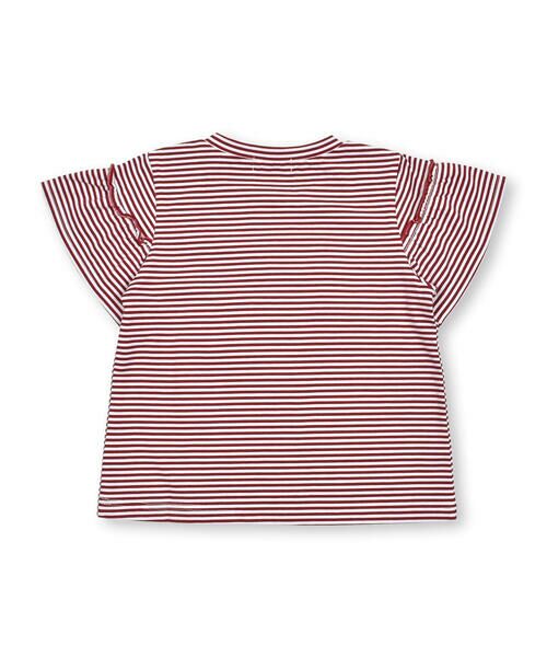 BeBe Petits Pois Vert / ベベ プチ ポワ ヴェール Tシャツ | ボーダーフリルロゴTシャツ(95~150cm) | 詳細6