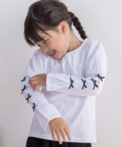 リボンマトンスリーブ長袖Tシャツ(95~150cm)