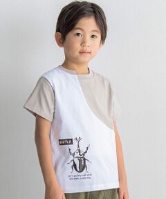 配色切り替えビートルプリントTシャツ(95~150cm)