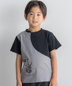 配色切り替えビートルプリントTシャツ(95~150cm)