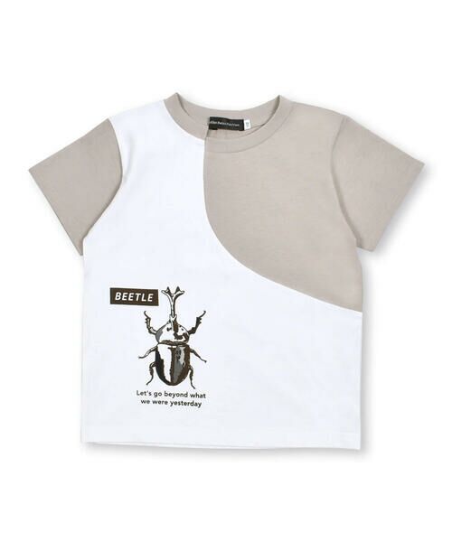 BeBe Petits Pois Vert / ベベ プチ ポワ ヴェール Tシャツ | 配色切り替えビートルプリントTシャツ(95~150cm) | 詳細3
