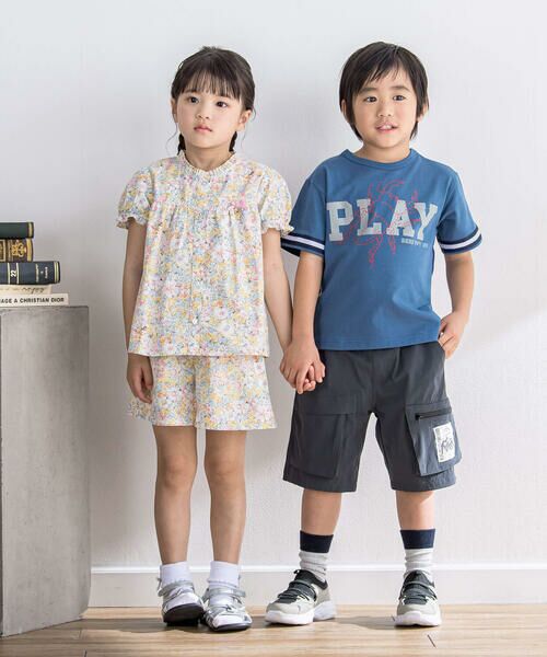 BeBe Petits Pois Vert / ベベ プチ ポワ ヴェール Tシャツ | リフレクタープリント＋テープTシャツ(95~150cm) | 詳細4