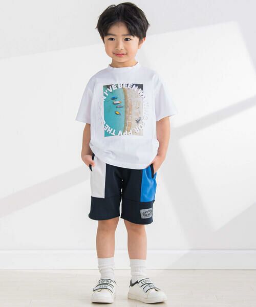 BeBe Petits Pois Vert / ベベ プチ ポワ ヴェール ショート・ハーフ・半端丈パンツ | カノコ配色ハーフパンツ(95~150cm) | 詳細11