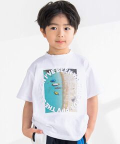 リアル写真＋エンボス加工SUMMERTシャツ(95~150cm)