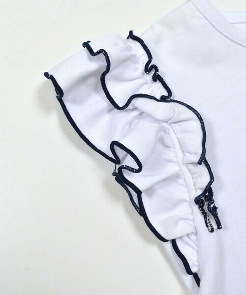 BeBe Petits Pois Vert / ベベ プチ ポワ ヴェール Tシャツ | 袖2段フリル刺しゅうトップス(95~150cm) | 詳細8