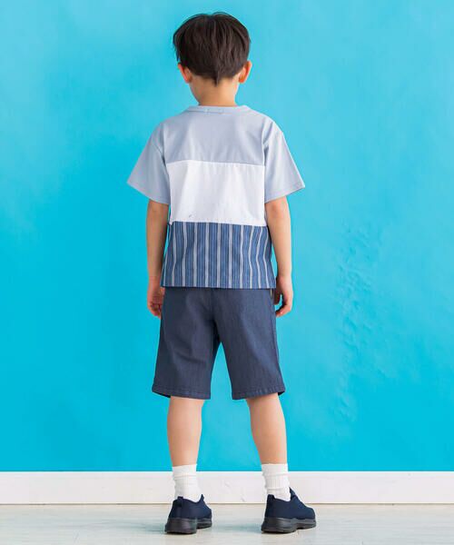 BeBe Petits Pois Vert / ベベ プチ ポワ ヴェール ショート・ハーフ・半端丈パンツ | 【店舗限定】デニム見え配色ハーフパンツ(95~150cm) | 詳細18